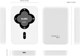 Мобільний маршрутизатор KuWFi WLAN з SIM-картою, 4G LTE бездротовий модем Pocket WiFi, 4G - мініатюра 3
