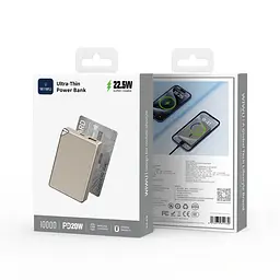 Зовнішній акумулятор Wiwu Ultra-Thin Series Power Bank 10000mAh Wi-P020 (3C) Grey (6976975611630) - мініатюра 2