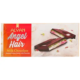 Шоколад молочний Alyan Angel Hair із солодкою ватою та фісташковою пастою 160 г