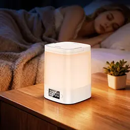 Нічний світильник Hoco HX15 Smart Clock Night Light White [159418] - мініатюра 7