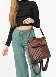 Жіночий рюкзак Sambag Loft QSH шоколадний 30 x 26 x 14 см (22011020) - мініатюра 7