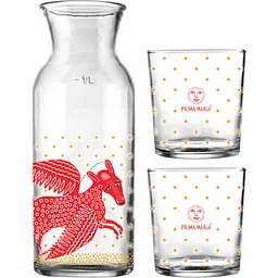 Набір для напоїв Concept Glass Prima Maria Пегас графін 1 л та склянки 350 мл 2 шт. (PM/10435)
