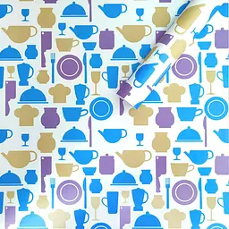 Самоклеюча плівка Sticker Wall на паперовій основі 0.45х10м х 0.07мм Яскрава кухня SW-00000795