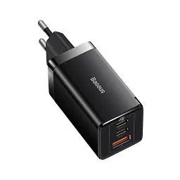 Зарядний пристрій Baseus 2xUSB-C 65W + 1xUSB GaN + cable USB-C to USB-C 100W 1.0m black (CCGP120201) - мініатюра 3
