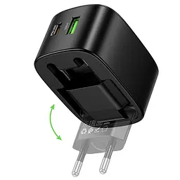 МЗП Hoco CS102A Folding PD30W+QC3.0 (1USB-A/1C) Black - мініатюра 4