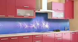 Кухонний фартух Пушинки Кульбаби ПВХ для декору 60х300 см рослини Блакитний Happy Pocket Z184182 - мініатюра 3