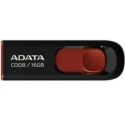 USB флеш накопичувач ADATA 16Gb C008 Black/Red USB 2.0 (AC008-16G-RKD)