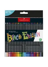 Набір олівців 24 кол. FABER CASTELL тригранні чорні (116424)