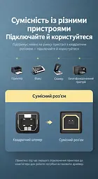 Кабель для принтера UGREEN US369 USB 2.0 USB-A - USB-B 1,5 м чорний (80802) - мініатюра 3