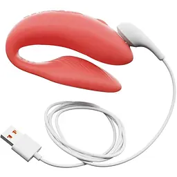 Смарт-вібратор для пар We-Vibe Chorus Crave Coral сенсорне керування вібраціями стисненням пульта - мініатюра 5