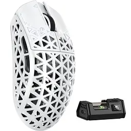 Ігрова бездротова мишка Mambasnake M5 Ultra / PAW3950 Max / 42000 DPI / White