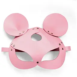 Шкіряна маска зайчика Art of Sex - Mouse Mask, колір Рожевий - мініатюра 3