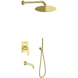 Душова система Kohlman Experience 25 gold + BOX прихованого монтажу KPL-QW211EGDR25, Золотий