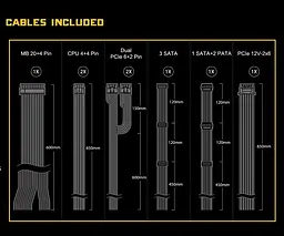 Блок живлення 850W ASRock Challenger CL-850G 120mm, 80+ Gold, Retail (CL-850G) - мініатюра 6