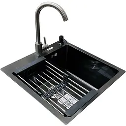 Комплект мийка + змішувач Romzha Arta U-450S BL (A) - мініатюра 3