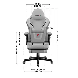 Комп'ютерне крісло Huzaro Force 4.6 Grey тканина - мініатюра 9