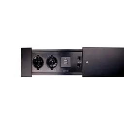 Блок врізний DC на 2 розетки + 2USB + телефонний + мережевий роз'єм з висувною кришкою (чорний)