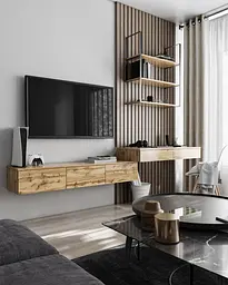 Підвісна ТБ тумба Moreli Т-221 Ш1500/В242/Г360 мм Венге магія-Дуб сонома - мініатюра 2