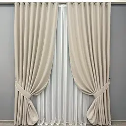 Комплект штор VR-Textil Scandi блекаут 2 шт 100x270 см бежевий (1904ш) - мініатюра 2