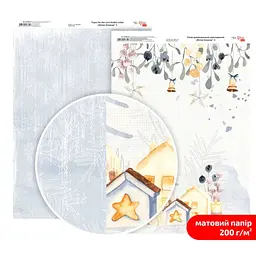 Папір дизайнерський двосторонній матовий „Winter Dreamer“ 3 21х29,7см 200г/м2 ROSA TALENT