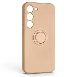 Силиконовый чехол для Samsung Galaxy S23 (SM-S911), Icon Ring, пудровый, панель-накладка, с кольцом-подставкой на 360°, противоударный, возможность использования магнитных держателей, ArmorStandart (ARM68789)