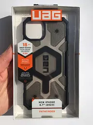Чохол протиударний UAG Pathfinder MagSafe для iPhone 14 Plus/15 Plus Ash 114357113131 - мініатюра 4