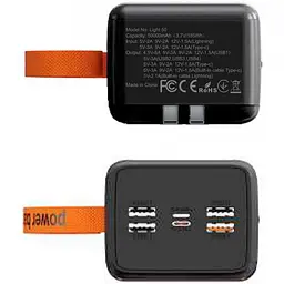 УМБ Aspiring 50000mAh Light 50 22,5W PD 4xUSB-A, USB-C In/Out,Lightning, with USB-C/Lightning cables - мініатюра 4