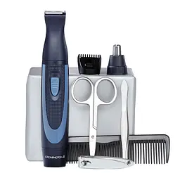 Набір дорожній Remington Travel Kit, для бороди, вусів, носа та вух, насадок-3, чохол, гребінець, пінцет, кусачки, ножиці, сталь, чорно-синій - мініатюра 3
