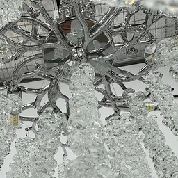 Вишукана підвісна срібна люстра з кришталевим камінням Ø 60 см | Арт. 33001-600 CH | Line F - мініатюра 2