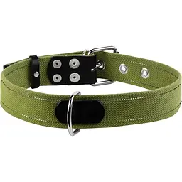 Нашийник для собак Collar, бавовняний, 51-63x3,5 см, зелений