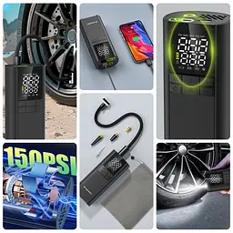 Автомобільний портативний компресор Wozinsky WPEP-8000 150 PSI, Power Bank 8000 мАг, Чорний - мініатюра 7