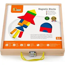 Набір магнітних блоків Viga Toys Форми та кольори 42 елементи (59687) - мініатюра 4