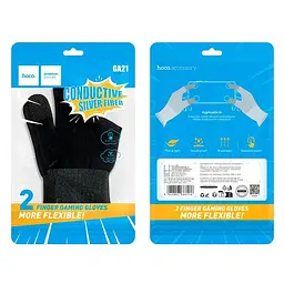 Напальчники для мобільних ігрів HOCO Eagle Claw silver fiber 2-finger gaming gloves GA21 - мініатюра 2