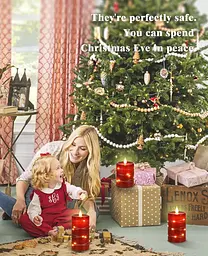 Безполум'яні свічки Fairy String Lights кут огляду 360° із зірковими гірляндами 3 шт. - мініатюра 3