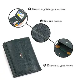 Місткий гаманець для жінок середнього розміру з натуральної шкіри Canpellini 21812 зелений - мініатюра 8
