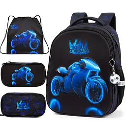 Шкільний ортопедичний рюкзак 3 в 1 для хлопчика School Standard 38х30х18 см з Машиною для першокласника (Full 170-83) - мініатюра 2