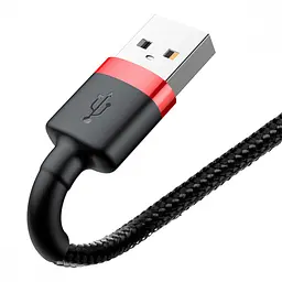 Дата кабель Baseus Cafule USB to Lightning 2.4A 1 м CALKLF-B Червоний / Чорний - мініатюра 2