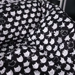 Простирадло MirSon Kids Time 17-0673 Monochrome Meows бязь 150х200 см (2200010185553) - мініатюра 3