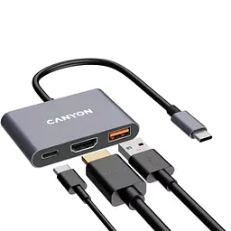 Концентратор Canyon hub DS-4 3in1 USB-C Grey (CNS-TDS4) - мініатюра 5