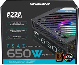 Блок живлення AZZA 650W PSAZ-650W(ARGB) (PSAZ-650W(ARGB)) - мініатюра 3