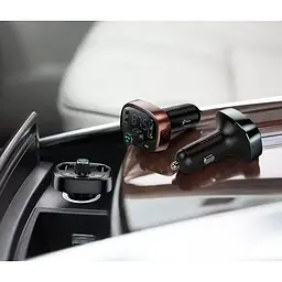 FM трансмітер Bluetooth модулятор Baseus S-09 2USB CCALL-TM01 чорний - мініатюра 8