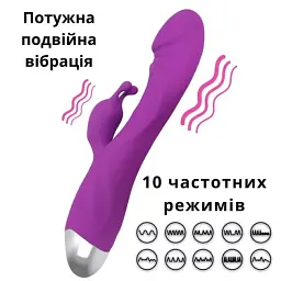 Вібратор кролик 2 в 1 I'MCUM Realistic Lover Фіолетовий (IM-ZDB506) - мініатюра 7