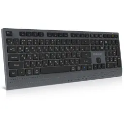 Клавіатура бездротова REAL-EL RK-715W, Black/Grey, EN/UA, Bluetooth/2.4GHz/USB, мембранні клавіші (109 шт), радіус дії до 10 м, кабель 1.5 м (EL123100051) - мініатюра 5