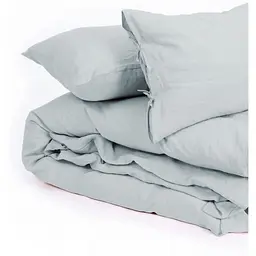 Простирадло на резинці MirSon Linen Caspian Льон 60х120 см сіро-блакитне (2200008248673) - мініатюра 8