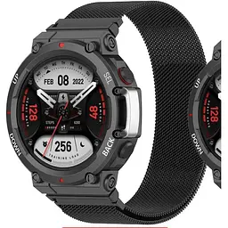 Ремінець DK для Xiaomi Amazfit T-Rex 2 (A2169) Metal Milanese Loop Magnetic (black) - мініатюра 2