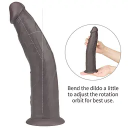 Вібратор LoveToy 9" Dual Layered Platinum Silicone Rotator, 23 см (чорний) - мініатюра 11