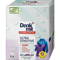 Гіпоалергенний порошок для прання кольорового одягу Denkmit Ultra Sensitive, 1.35 кг