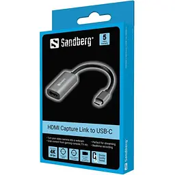 Перехідник Sandberg USB 3.1 Type-C HDMI (F), 4K сірий - мініатюра 2