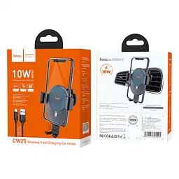 Бездротове зарядне авто тримач Hoco CW25 Delight in-car wireless charging 10W 2.4A - мініатюра 6