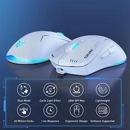 Комп'ютерна мишка Onikuma бездротова ігрова CW917 з підсвіткою Bluetooth 2.4GHz акумуляторна ергономічна для ПК - мініатюра 7